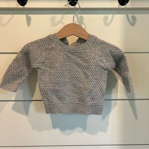 H&M Textured Gray Crew Sweater 1-2M